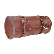 REACHISE Motorcycle Hanging Bag PU Leather Waterproof Saddlebag Motorcycle Hanging Pouch Gadget Box with Straps for Motorbike (Coffee)